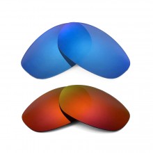 New Walleva Polarized Fire Red + Ice Blue Replacement Lenses For Oakley Tightrope (OO4040 Series) Sunglasses